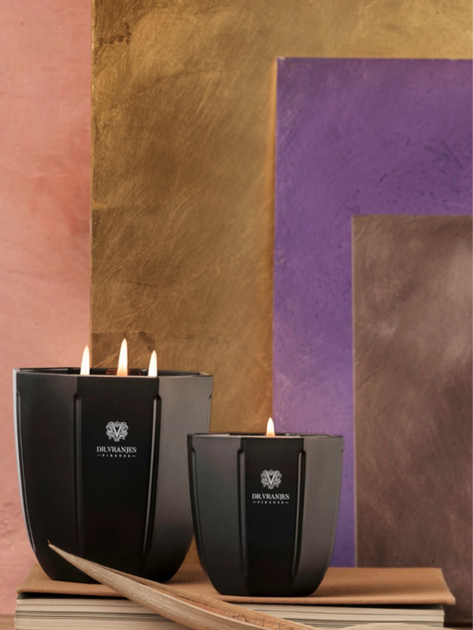 Rosa Tabacco Candle 500Gr Onxy Vase