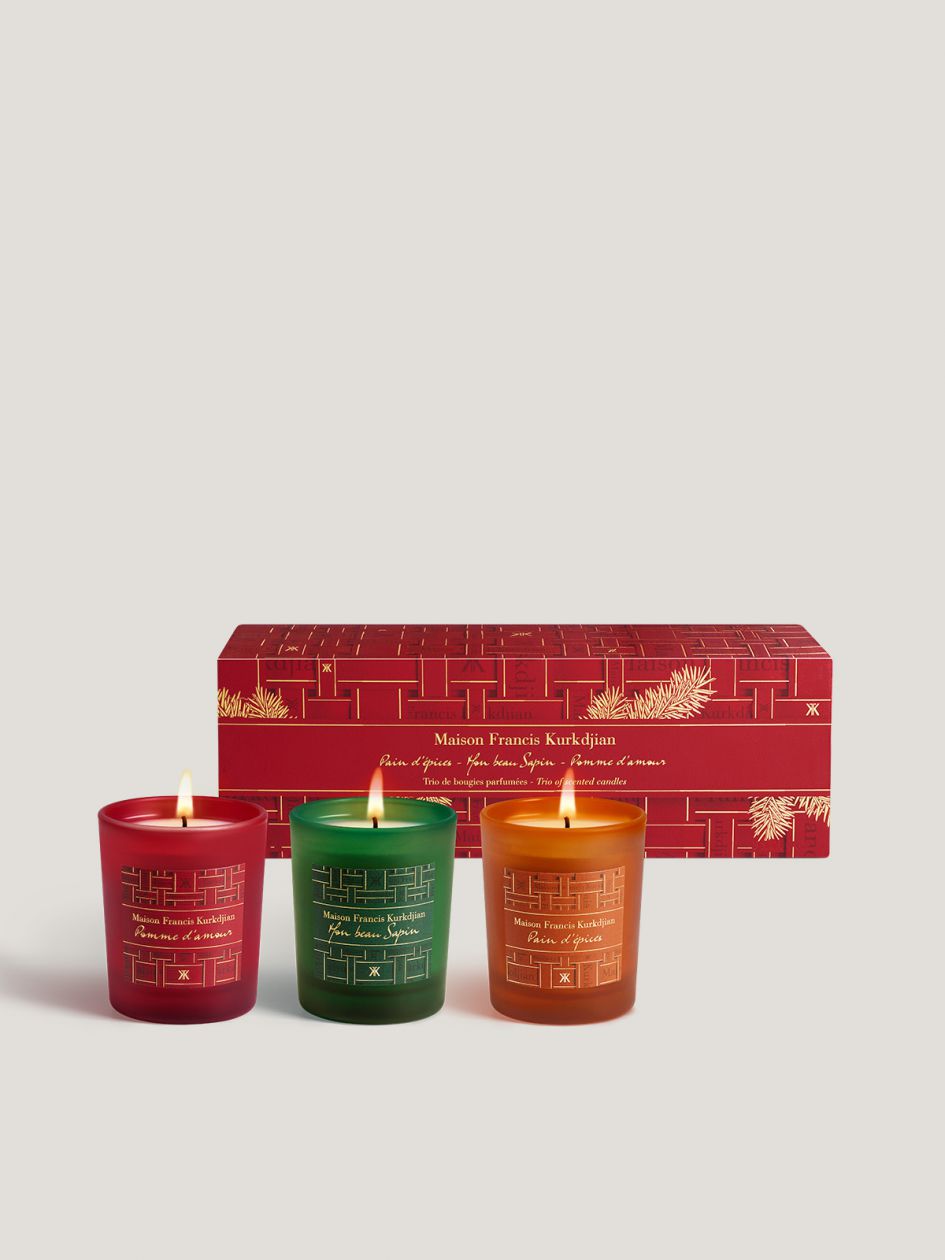 Set 3 Scented candle 3X75g- Mon beau Sapin, Pomme d’amour& Pain d’épices